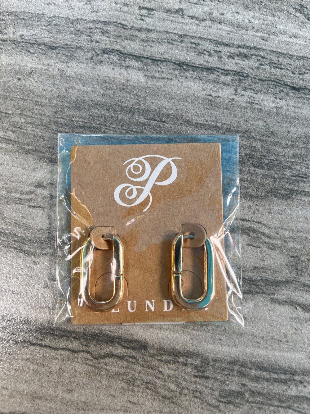 Plunder Shiny Gold Link Hoop Earrings